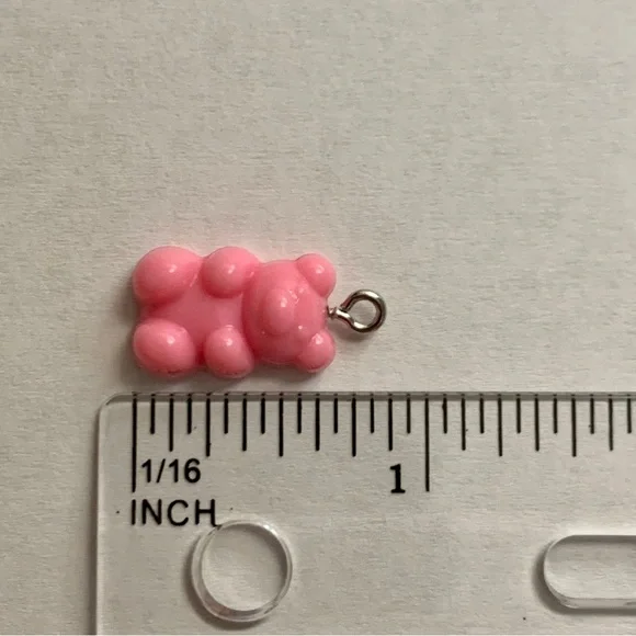 Pink Gummy Bear Charm Pendant - Picture 7 of 8